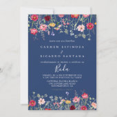 Boho Multicolor Wildblume Spanish Wedding Einladung (Vorderseite)