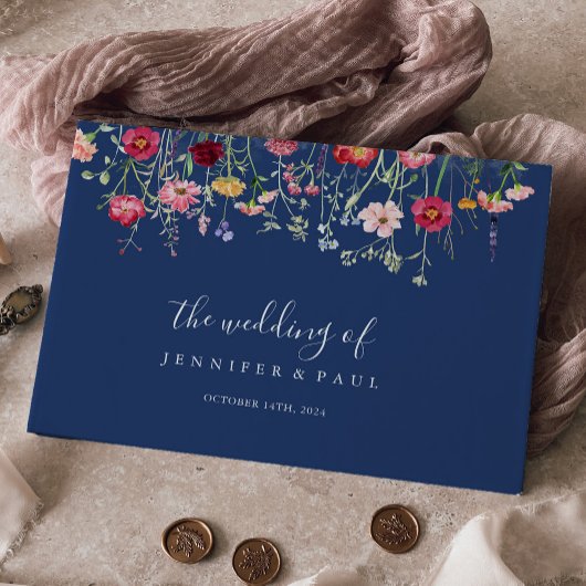 Boho Multicolor Wildblume Wedding Gästebuch