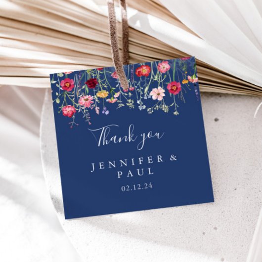 Boho Multicolor Wildblume Wedding Geschenkanhänger