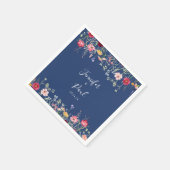 Boho Multicolor Wildblume Wedding Napkin Serviette (Ecke)