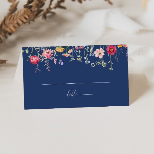 Boho Multicolor Wildblume Wedding Platzkarte
