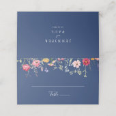 Boho Multicolor Wildblume Wedding Platzkarte (Außenseite Aufgefaltet)