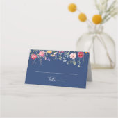 Boho Multicolor Wildblume Wedding Platzkarte (Vorderseite)