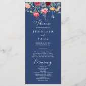 Boho Multicolor Wildblume Wedding Program Programm (Vorderseite)