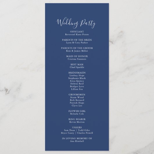 Boho Multicolor Wildblume Wedding Program Programm (Rückseite)