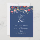 Boho Multicolor Wildblume Wedding Save The Date (Vorderseite)