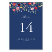 Boho Multicolor Wildblume Wedding Tischnummer (Rückseite)