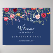 Boho Multicolor Wildblume Wedding Welcome Sign Poster (Vorne)