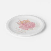 Boho Muschel Baby Girl Babydusche Papierplatte Pappteller (Schrägansicht)