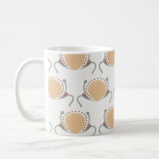 Boho Muschel Pattern Kaffeetasse (Links)