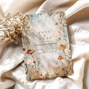 Boho Mushroom Wildblume Wedding Save The Date