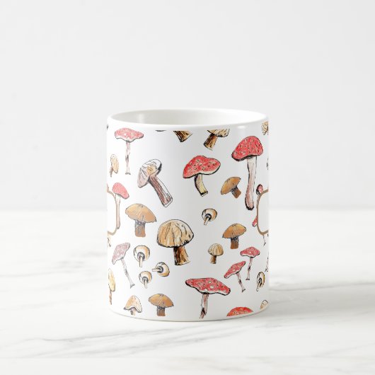 Boho Mushrooms HandGezeichnet Toadstools Personali Kaffeetasse (Mittel)