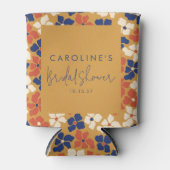 Boho Mustard Blue Botanic Brautparty Custom Dosenkühler (Vorderseite)