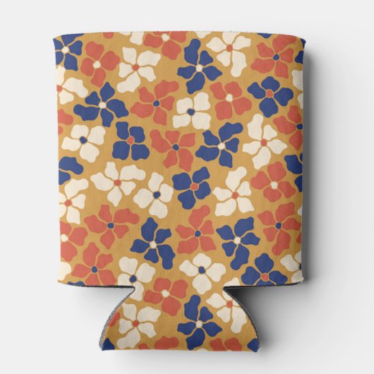 Boho Mustard Blue Botanic Brautparty Custom Dosenkühler (Rückseite)