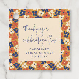 Boho Mustard Blue Floral Brautparty Vielen Dank Geschenkanhänger