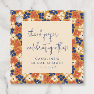 Boho Mustard Blue Floral Brautparty Vielen Dank Geschenkanhänger