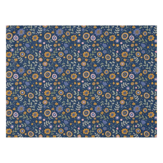 Boho muster 01.w D Blue BG Tischdecke (Vorderseite (Horizontal))