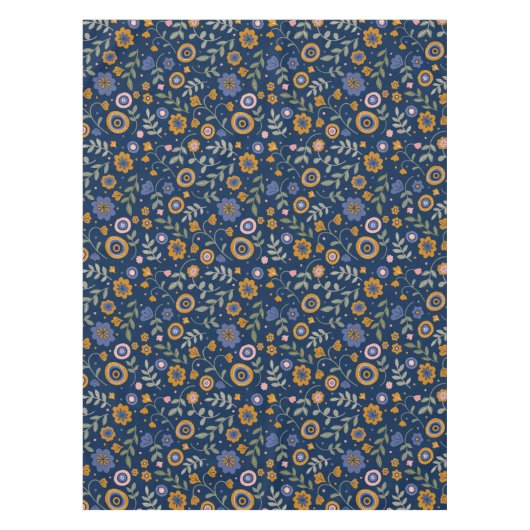 Boho muster 01.w D Blue BG Tischdecke (Vorderseite)