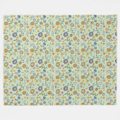 Boho muster 01.w Lgreen BG Fleecedecke (Vorderseite (Horizontal))