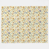 Boho muster 01.w Lyellow BG Fleecedecke (Vorderseite (Horizontal))