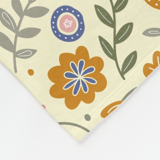 Boho muster 01.w Lyellow BG Fleecedecke (Ecke)