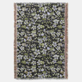 Boho Muster 02.w Floral auf Black BG Decke (Vorderseite Vertikal)