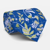 Boho muster 02.w Floral on Blue BG Krawatte (Gerollt)