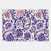 Boho Muster Blau und Roter Planer Geschenkpapier Set (Vorderseite 3)