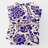 Boho Muster Blau und Roter Planer Geschenkpapier Set (Beispiel)