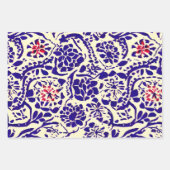 Boho Muster Blau und Roter Planer Geschenkpapier Set (Vorderseite)