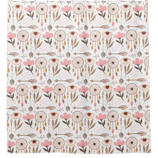Boho Muster Duschvorhang (Vorderseite)