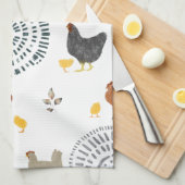 Boho Muster für Hühner Geschirrtuch (Viertel Falte)