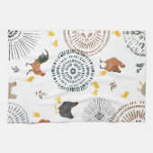 Boho Muster für Hühner Geschirrtuch (Horizontal)