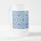 Boho-Muster in Blau – Elegant & Kühn Mattglas Bierglas (Vorderseite Links)