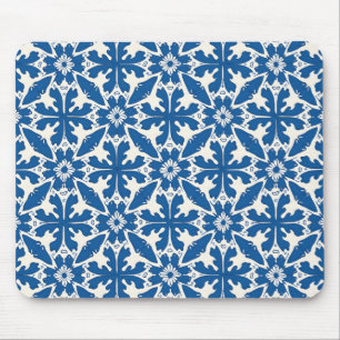 Boho-Muster in Blau – Elegant & Kühn Mousepad