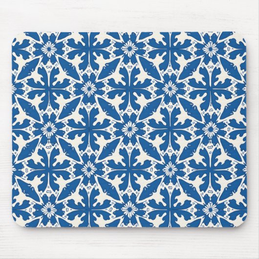Boho-Muster in Blau – Elegant & Kühn Mousepad (Vorne)