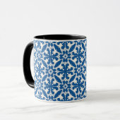 Boho-Muster in Blau – Elegant & Kühn Tasse (Vorderseite Links)