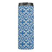 Boho-Muster in Blau – Elegant & Kühn Thermosbecher (Rückseite)