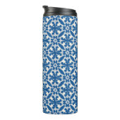 Boho-Muster in Blau – Elegant & Kühn Thermosbecher (Nach rechts gedreht)