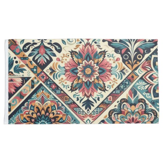 BOHO Muster Paare King Size Kissenbezug (Vorderseite-Rechts)