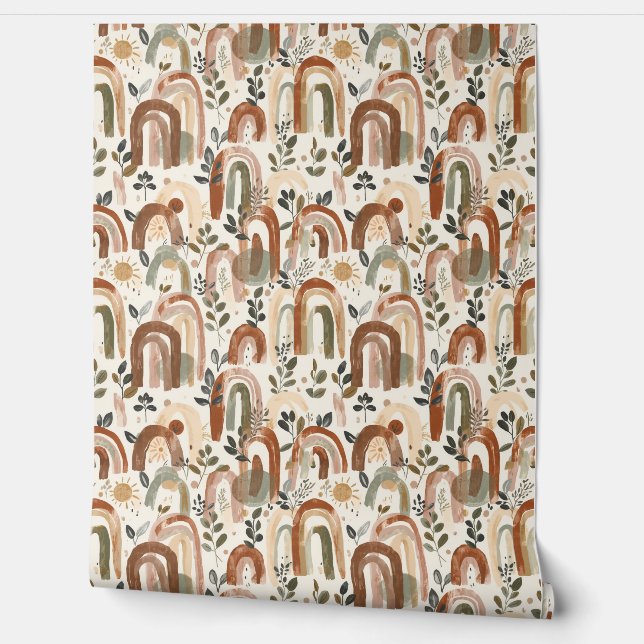 Boho-Muster-Wallpaper | Entfernbar Tapete (Abrollen)