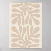 Boho Mute Beige neutrale botanische Abstrakte Kuns Poster (Vorne)