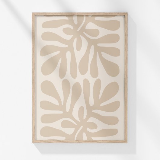 Boho Mute Beige neutrale botanische Abstrakte Kuns Poster