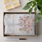 BOHO Mute Floral Script Ephemera Wood Decoupage T Seidenpapier (Geschenk)