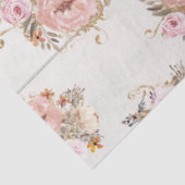 BOHO Mute Floral Watercolor Weißes Holz Decoupage Seidenpapier (Ausschnitt)