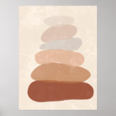 Boho Mute Neutral Abstrakt Zen Stones Art Poster (Vorne)