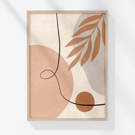 Boho Mute neutrale Abstrakte botanische Mauer Kuns Poster