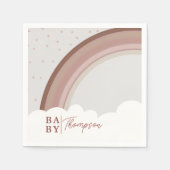 Boho Mute Rainbow Baby Shower Girl Napkins Serviette (Vorderseite)