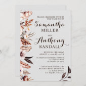 Boho Mute Wasserfarben Blume Einladung Hochzeit (Vorne/Hinten)