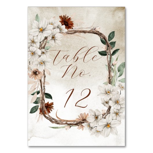 Boho Muted Fall Floral Bridal Karten und Geschenke (Vorderseite)